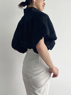 Ｈigh-necked design sleeve Blouse