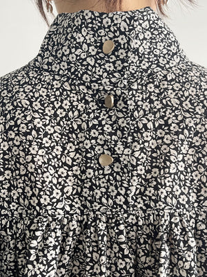 Ｈigh-necked design sleeve Blouse