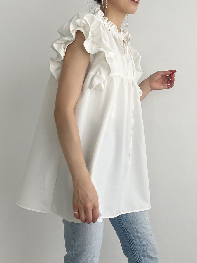 Shoulder Frilly Tops