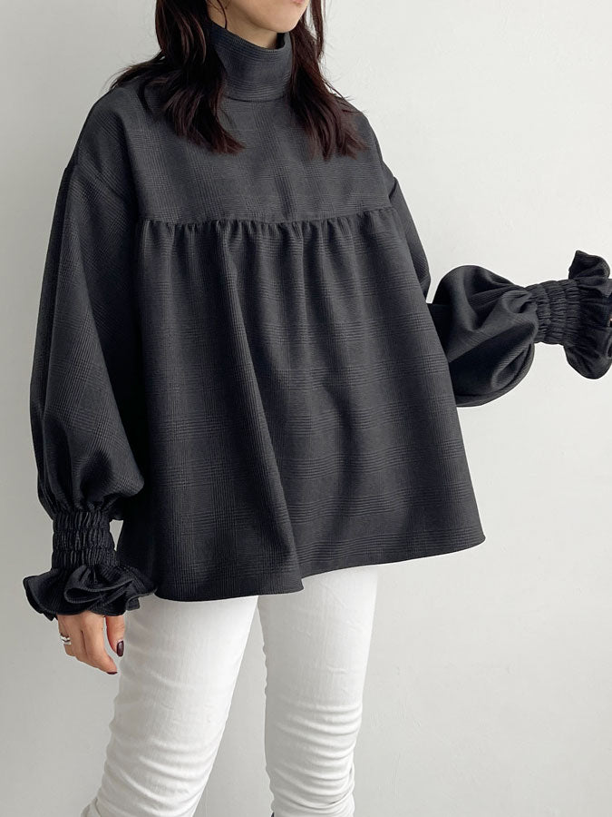 Wool Like High-necked Blouse