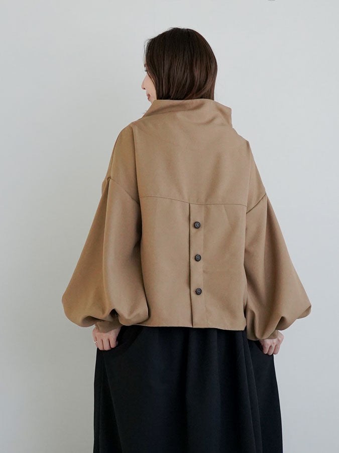 Wide-neck Puff-Sleeve Blouse