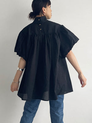 Ｈigh-necked design sleeve Blouse
