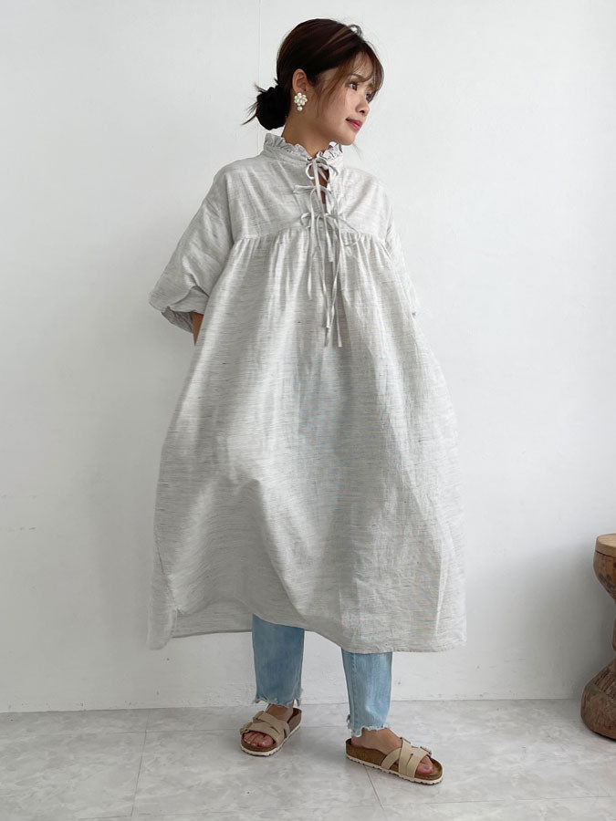 Frilly Relax Dress (cotton linen)