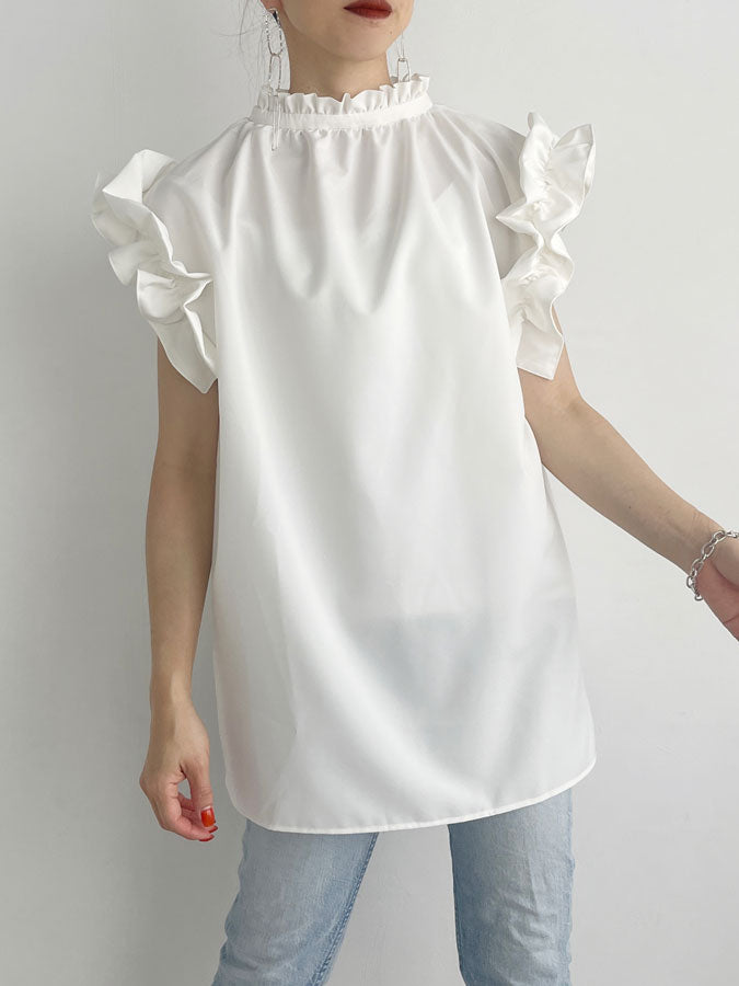 Shoulder Frilly Tops