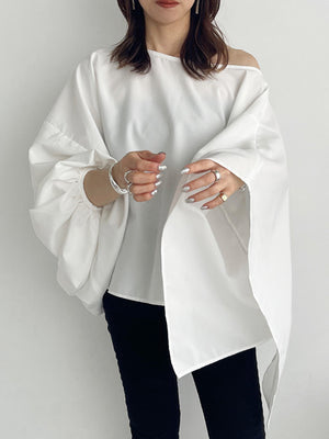 Asymmetry only one sided off shoulder Blouse