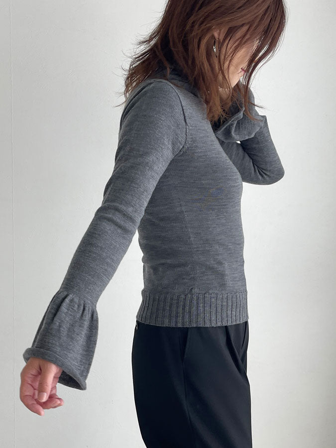 Bell sleeve washable wool Knit