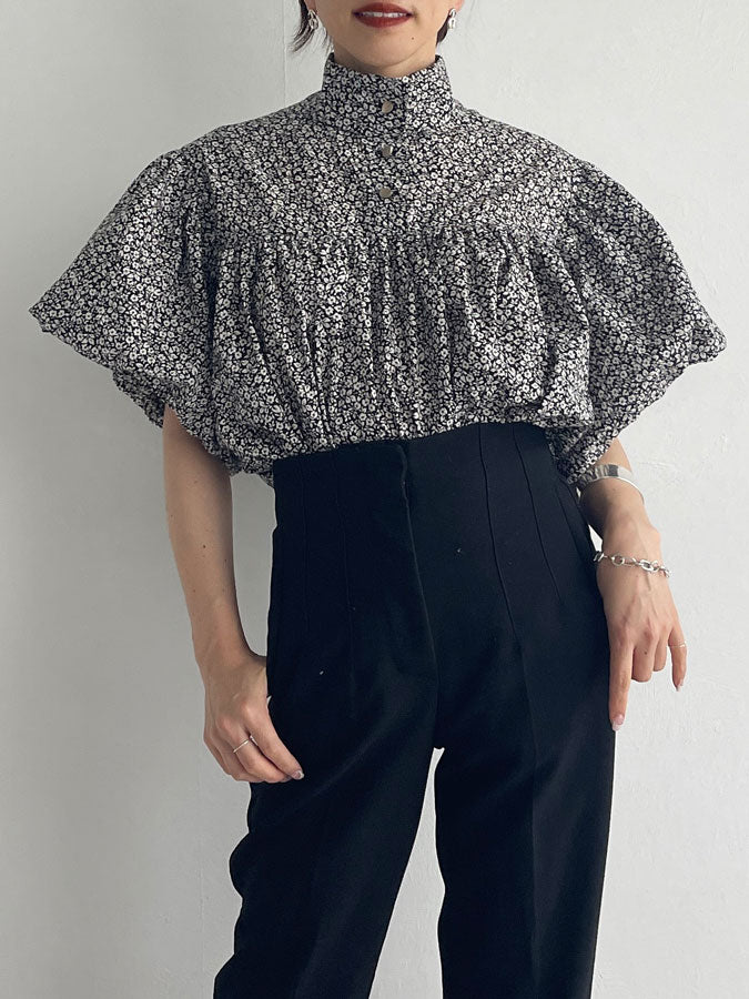 Ｈigh-necked design sleeve Blouse